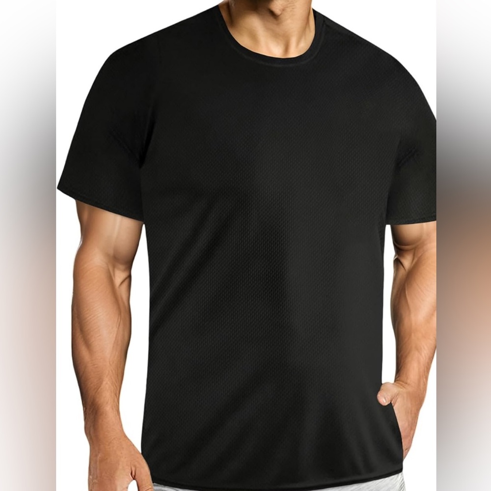 Deer Lady Mens UPF 50+ Gym Workout T Shirt Athletic Shirt Short Sleeve
